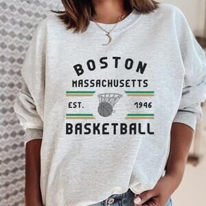 Boston Retro 1946 Basketball Sweatshirt, Boston Game Day Crewneck